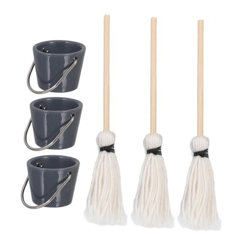 SOPOTUTU 3 Sätze Simulierter Eimer Mopp Kombination Mini Simulationszubehör Dekoration Reinigungspuppenzubehör Set Kleine Hausmopps Eimer Kleiner Eimer Spielzeugreiniger SOPOTUTU 3 Sätze Simulierter Eimer Mopp Kombination Mini Simulationszubehör Dekoration Reinigungspuppenzubehör Set Kleine Hausmopps Eimer Kleiner Eimer Spielzeugreiniger von SOPOTUTU
