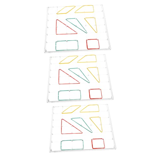 SOPOTUTU 3 Sätze Transparente Geometrische Stecktafel Vorschulkinder Bretter Mit Geometrischer Form Board-grafisches Lernspielzeug Lehre Planke Geometrische Nagelbretter Mathe Plastik von SOPOTUTU