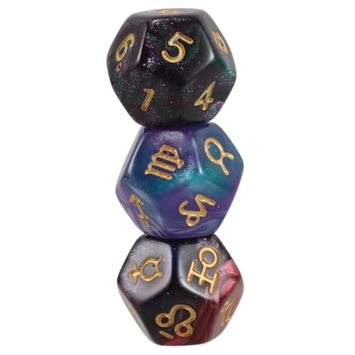 SOPOTUTU 3stücke Teiliges Seitige Sternzeichen-würfel Mit Symbolen Für Tarotkarten Und Wahrsagerei Einzigartiges Design Mystischer Look Lernhilfe Für Astrologie Für Spiele Zubehör SOPOTUTU 3stücke Teiliges Seitige Sternzeichen-würfel Mit Symbolen Für Tarotkarten Und Wahrsagerei Einzigartiges Design Mystischer Look Lernhilfe Für Astrologie Für Spiele Zubehör von SOPOTUTU
