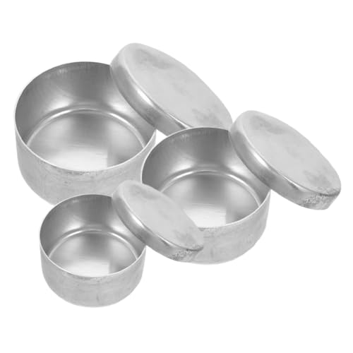 SOPOTUTU 3 Stück Bodenkasten Probenentnahmedose Bodenprobenbehälter Aluminiumsammelgefäß Laborwaagengefäß Probenlagerungsbox Vorratsdose aus Aluminium kleine Dosen Aluminiumlegierung Silver von SOPOTUTU