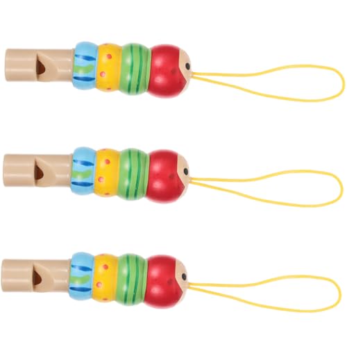 SOPOTUTU 3 Stück Holzpfeife Lernspielzeug Musikspielzeug Kreative Tierform Kleine Pfeifen für Mädchen Jungen Montessori Pädagogisches Instrument von SOPOTUTU