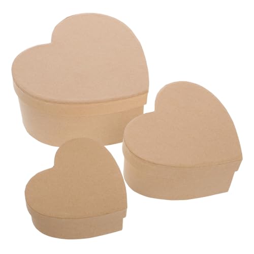 SOPOTUTU 3 Stück Liebesgeschenk-aufbewahrungsbox Schachteln Aus Pappmaché Mit Deckel Körbe Aus Pappmaché Herz-Boxen Valentine Behandeln Boxen Leere Pralinenschachteln Khaki Karton SOPOTUTU 3 Stück Liebesgeschenk-aufbewahrungsbox Schachteln Aus Pappmaché Mit Deckel Körbe Aus Pappmaché Herz-Boxen Valentine Behandeln Boxen Leere Pralinenschachteln Khaki Karton von SOPOTUTU