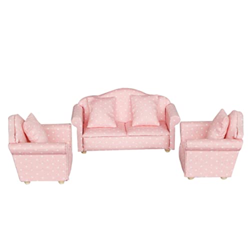 SOPOTUTU 3stücke Mini Sofa Für Puppenhaus Teiliges Mit Kissen Spielzeug Und Miniatur Möbel Für Wohnraum Dekoration Für Bastelprojekte von SOPOTUTU