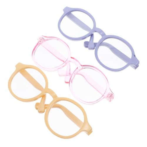 SOPOTUTU 3 Stück Puppenbrillen Puppen Kleinbrillen Vortäuschen Brillen Mini Puppenbrillen Puppen Anziehbrillen Festliche Brillen Miniaturbrillen Puppenbrillen Neuartige Brillen von SOPOTUTU