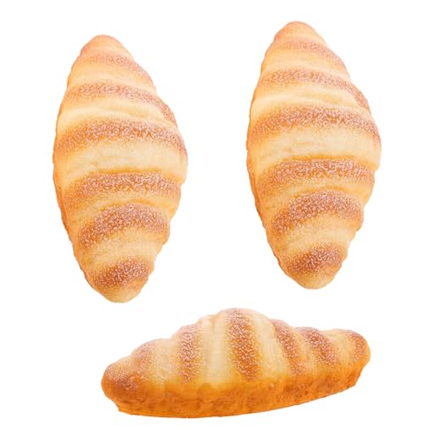 SOPOTUTU 3 Stück Teiliges Croissant Deko Realistische Künstliche Backwaren Detailgetreue Miniatur Brotmodelle für Fotografie und Küchen Dekoration Langlebige Simulation für Schaufenster und von SOPOTUTU