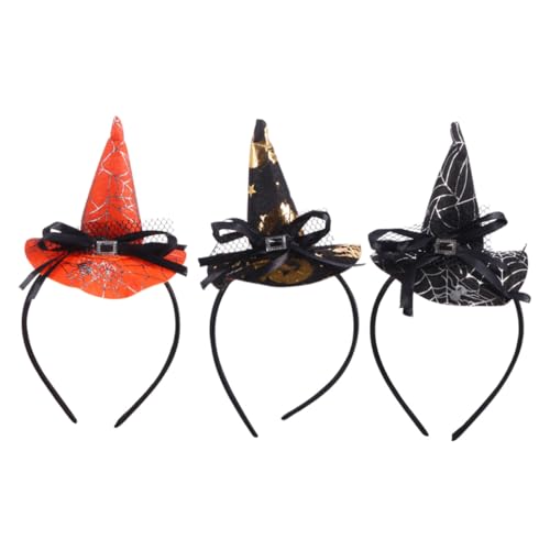SOPOTUTU 3 Stück Teiliges Halloween Haarreif mit Spinnennetz Hexenhut Design Leichtes Komfortables Party Haarband für Erwachsene Kreative Kostüm Accessoires für Halloween Dekoration SOPOTUTU 3 Stück Teiliges Halloween Haarreif mit Spinnennetz Hexenhut Design Leichtes Komfortables Party Haarband für Erwachsene Kreative Kostüm Accessoires für Halloween Dekoration von SOPOTUTU