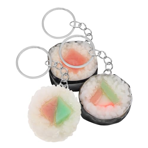 SOPOTUTU 3 Stück Teiliges Japanische Sushi Reisbällchen Schlüsselanhänger Lebensmittelechtes Modell für Kreative Fotografie und Deko Sushi und Fans SOPOTUTU 3 Stück Teiliges Japanische Sushi Reisbällchen Schlüsselanhänger Lebensmittelechtes Modell für Kreative Fotografie und Deko Sushi und Fans von SOPOTUTU