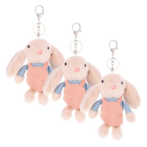 SOPOTUTU 3 Stück Teiliges Plüschkaninchen Schlüsselanhänger Süße Deko für Taschen und Autos Weiches Stofftier Kreatives für Besondere Anlässe Farbton für Geburtstage und Partys von SOPOTUTU