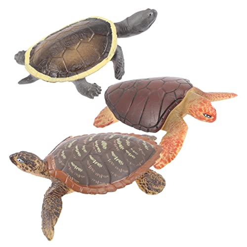 SOPOTUTU 3 Stück Teiliges Realistisch Gestaltetes Schildkrötenmodell aus Langlebigem Material Stabile Desktop Deko und Pädagogisches Tierfigurenspielzeug für Freunde und Gartenornament von SOPOTUTU