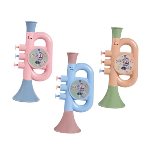 SOPOTUTU 3 Stück Teiliges Trompeten Kunststoff Trompete für Musikinstrument für Kreative Entwicklung und Spaß Am Strand Kirschblüte SOPOTUTU 3 Stück Teiliges Trompeten Kunststoff Trompete für Musikinstrument für Kreative Entwicklung und Spaß Am Strand Kirschblüte von SOPOTUTU