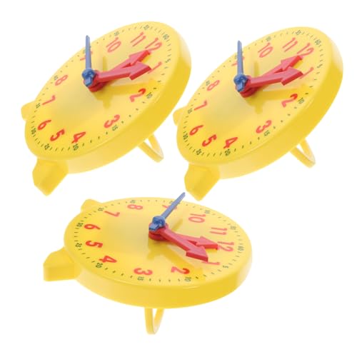 SOPOTUTU Uhrmodell für Kinder 3 Stücke Pädagogisches Spielzeug 10cm Lehruhr für Mathematikunterricht Lernuhr für Schulanfänger von SOPOTUTU