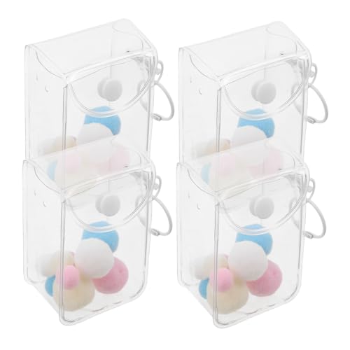 SOPOTUTU 3 Stück Transparente PVC Sammel Taschen mit Kette Kleine Tragbare Aufbewahrungstaschen für Mini Figuren Schlüsselanhänger und Lippenstift Halter für Sammler und Unterwegs von SOPOTUTU