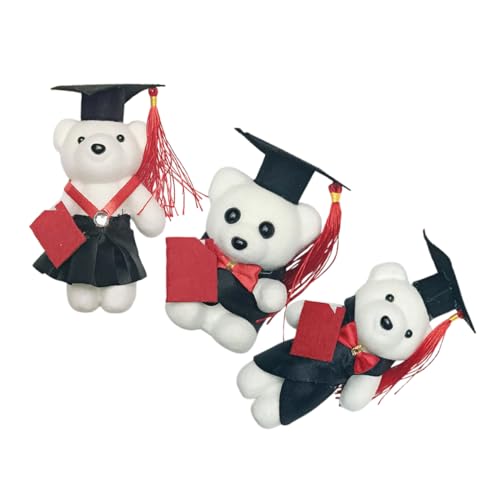 SOPOTUTU 3 Stücke Dr. Bärenpuppe Grad Animal Doll geschmückter Bär zum Abschluss Mädchen Highschool-Abschlussbär Abschluss Bär Abschlusssaison Puppe Schaum von SOPOTUTU