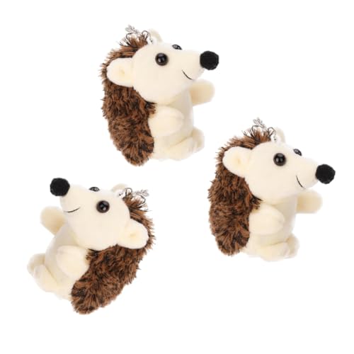 SOPOTUTU 3 Stücke Plüsch Igel Schlüsselanhänger Weiche Kuscheltiere Cartoon Anhänger Niedliches Plüschtier Accessoire Gefertigt von SOPOTUTU