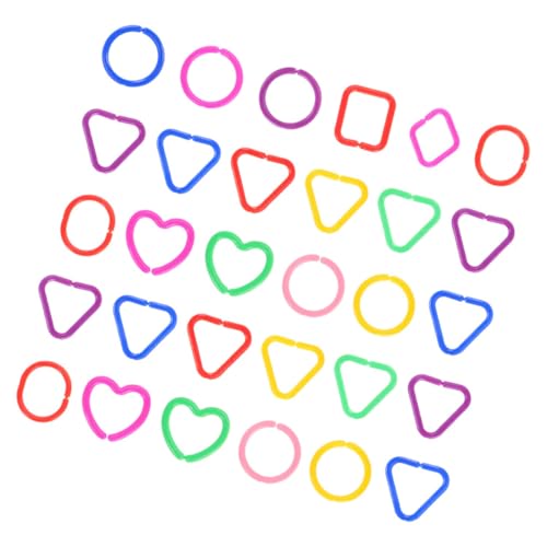 SOPOTUTU 30 Stück Geometrische Schnallenkette interaktives Kettenlinks für Spielzeugkette Gliederkette Link- verknüpfen Plastik von SOPOTUTU