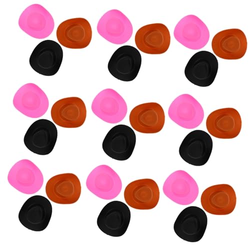 SOPOTUTU 30 Stück Mini Cowboyhüte Teiliges DIY Puppenhüte Partydekoration für Drinks und Puppen für Bastelprojekte und Dekoration von SOPOTUTU