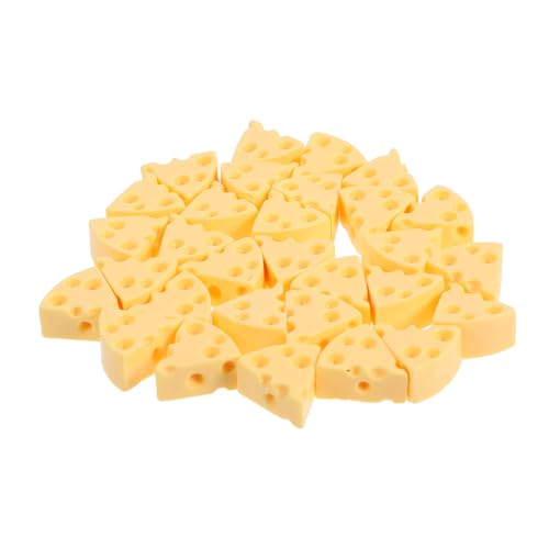 SOPOTUTU 30 Stück Miniatur Harz Käsefiguren Mini Dollhouse Food Accessories Robuste Mini Käseornamente für DIY Basteln und Fotorequisiten von SOPOTUTU