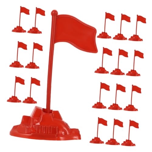 SOPOTUTU 30 Stück Sandtisch-flaggenmodell Spiel Mini Zahlen Farbig Diorama Party Künstlich Wettbewerbssignale, Flaggen Kleine Fahnen Winzige Figuren Kleine Figuren Plastik Rot von SOPOTUTU