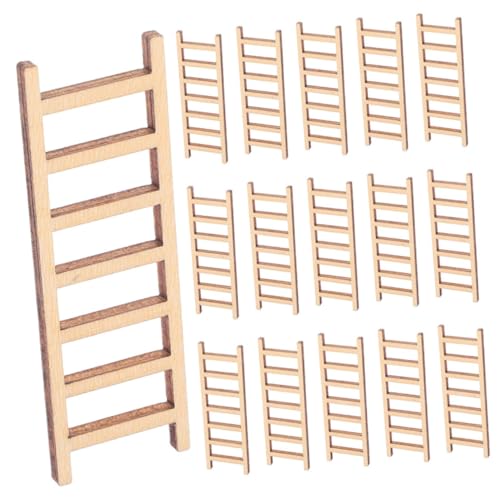 SOPOTUTU 30 Stück Teiliges Miniatur Holzleiter Kleine Dekorative Holzleiter für Puppenhaus Bonsai Sandlandschaft und DIY Landschaftsmodell Langlebiges Holzornament Kompakte Mini Deko für von SOPOTUTU