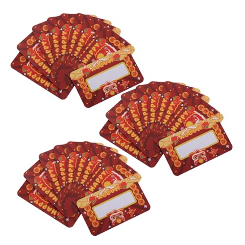 SOPOTUTU 30 Stück -geschenkkarte Spiele Des Neuen Jahres Rubbelkarten Partyspiele Für Das Neue Jahr Chinesische Elemente Chinesische Neujahrsspiele Silvester Spiele Rot Papier von SOPOTUTU