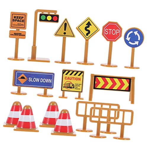 SOPOTUTU 30Stücke Mini Verkehrsschilder Für Teiliges Mikroszenenspielzeug Lehrreiche Verkehrszeichen Aus Hochwertigem Material Für Kreatives Und Lernen Geschenkidee von SOPOTUTU