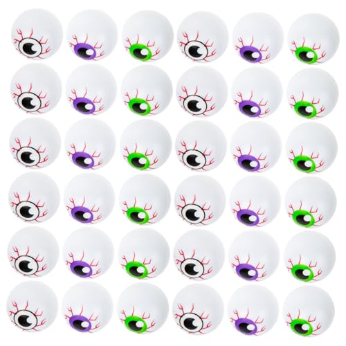 SOPOTUTU 36 Teiliges Halloween Deko Bunte Hohle Elastische Augäpfel Gruselige Party Requisiten für Innenbereich und Halloween von SOPOTUTU