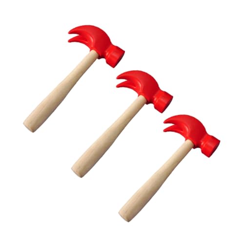 SOPOTUTU 3Stücke Kreatives Teiliges Holzhammer für Handgemachte Simulation Spielzeughämmer Sicheres Design aus Naturholz Fördert Hand Augen Koordination und Greiffähigkeit von SOPOTUTU
