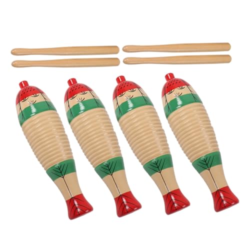 SOPOTUTU 4 Sätze Holz Percussion Guiro Teilig Musikinstrument Langlebig Stabil für Anfänger Musikalische Früherziehung Kreative Rhythmusförderung SOPOTUTU 4 Sätze Holz Percussion Guiro Teilig Musikinstrument Langlebig Stabil für Anfänger Musikalische Früherziehung Kreative Rhythmusförderung von SOPOTUTU