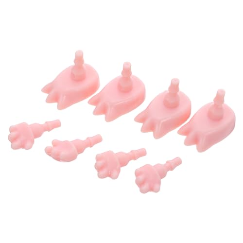 SOPOTUTU 4 Sätze Puppenspielzeugzubehör winzige Fingerhände Mini realistische Füße Ersatzteile für Puppenhand winzige falsche Hände winzige Puppenhände Mini -Puppenkörperteil Plastik von SOPOTUTU