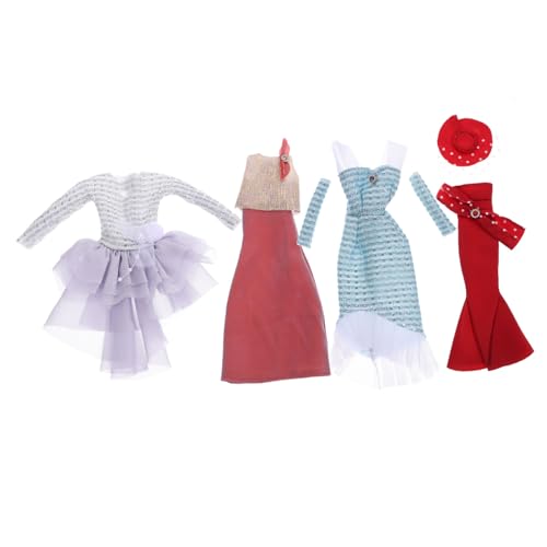 SOPOTUTU 4 Sätze Teiliges Puppenkleid Abendkleider Modisch Leicht Tragbar Puppenbekleidung für Accessoires von SOPOTUTU