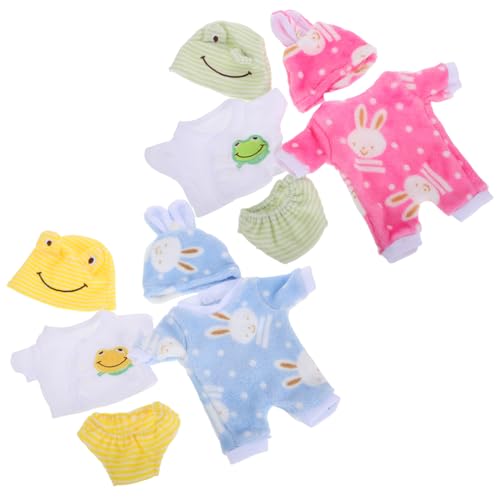 SOPOTUTU 4 Sätze Teiliges Weicher und Süßer Bunny Jumpsuits für Puppen Tier Outfits für Realistische Puppenkleidung für Kreativität von SOPOTUTU
