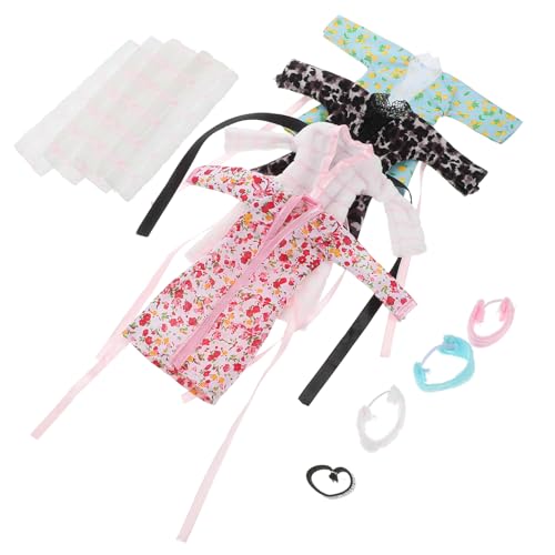 SOPOTUTU 4 Sets Puppen-Bademantel-zubehör, Mini-Puppen-Pyjama Mit Stirnband Und Handtuch Für Mädchen, Zum Spielen, Rollenspiel, Spaß SOPOTUTU 4 Sets Puppen-Bademantel-zubehör, Mini-Puppen-Pyjama Mit Stirnband Und Handtuch Für Mädchen, Zum Spielen, Rollenspiel, Spaß von SOPOTUTU