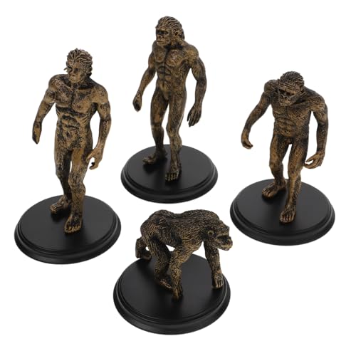SOPOTUTU 4 Stück Affenmodell Affen Lehrmittel Realistischer Affenmensch Affen Layout Requisiten Affen Evolutionsspielzeug Affenmenschen Modell Erkenntnisspielzeug Affenmenschen von SOPOTUTU
