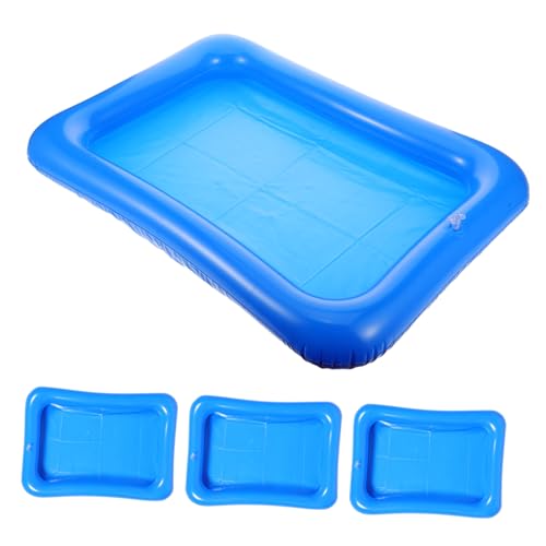 SOPOTUTU 4 Stück Aufblasbarer Teilig Sand und Wasserpool mit Ozeanbällen Kindersicheres Mini Planschbecken für Outdoor Badewanne Interaktives Angelspiel und Gemeinsames von SOPOTUTU