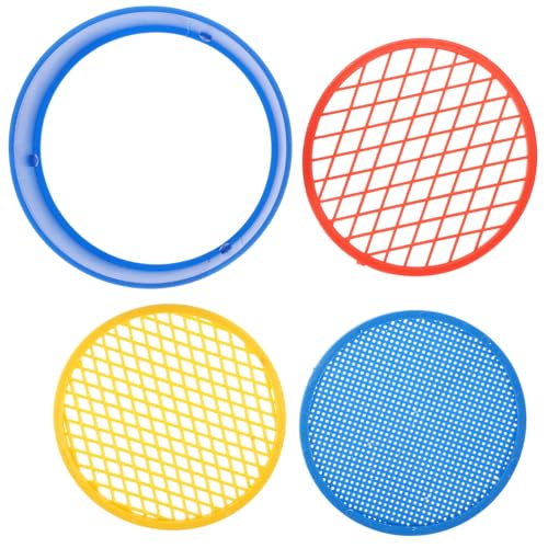 SOPOTUTU 4 Stück Bunte Sandsiebe aus Kunststoff Handheld Sand Sifter für Strand und Sandkastenaktivitäten Fördert Kreativität und Spaß im Freien Zufällige Farbe Zufällige Farbe von SOPOTUTU