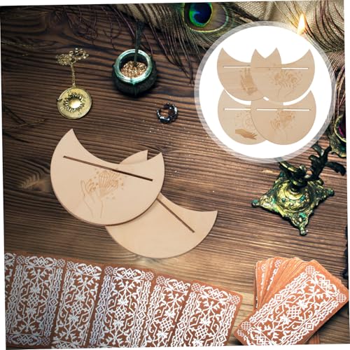 SOPOTUTU 4 Stück Holz Tarot Kartenhalter Mondform Kompakt Leicht Tragbar für Wahrsagung und Altardekoration Natürlicher Holzständer mit Glatter Oberfläche für Tarot Anfänger und Display SOPOTUTU 4 Stück Holz Tarot Kartenhalter Mondform Kompakt Leicht Tragbar für Wahrsagung und Altardekoration Natürlicher Holzständer mit Glatter Oberfläche für Tarot Anfänger und Display von SOPOTUTU