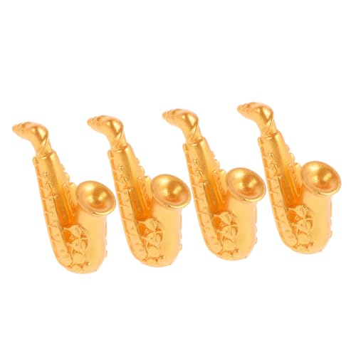 SOPOTUTU Puppenhaus-musikinstrumentenset 4-teilig Mini-Saxophone Realistisches Harzspielzeug Für Jungen Und Mädchen Einzigartige Dekorationsstücke von SOPOTUTU