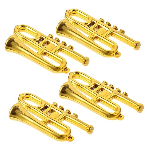 SOPOTUTU 4 Stück Mini-Musikinstrument-Ornamente Kleines Instrument Winzige Musikinstrumente Musikinstrument Ornament Mini-Instrument Miniatur -musikinstrumentenmodelle Golden Plastik von SOPOTUTU