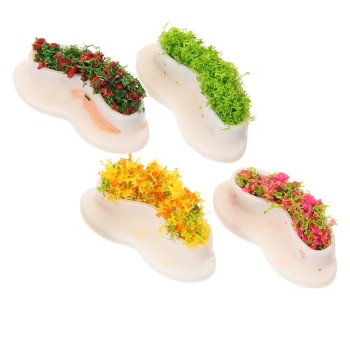 SOPOTUTU 4 Stück Miniatur Gartenbank Teilig Miniatur Deko Puppenhausmöbel für Mini Haus Zubehör Puppenmöbel für und Sandtisch Dekoration von SOPOTUTU