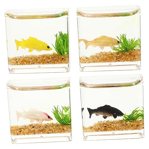 SOPOTUTU 4 Stück Miniaturisierte Fischschalen Deko Realistische Aquarien Ornamente für Puppenhaus Kreative Aquarien Dekorationen für Lebendige Zufällige Farbe SOPOTUTU 4 Stück Miniaturisierte Fischschalen Deko Realistische Aquarien Ornamente für Puppenhaus Kreative Aquarien Dekorationen für Lebendige Zufällige Farbe von SOPOTUTU