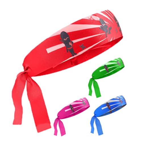 SOPOTUTU 4 Stück Ninja-stirnband Karate-ausrüstung Japanische Haarzubehör Ninja-stirnbänder Japanische Partydekoration Karate-stirnbänder Ninja-kostüm Karate-partygeschenke Stoff von SOPOTUTU