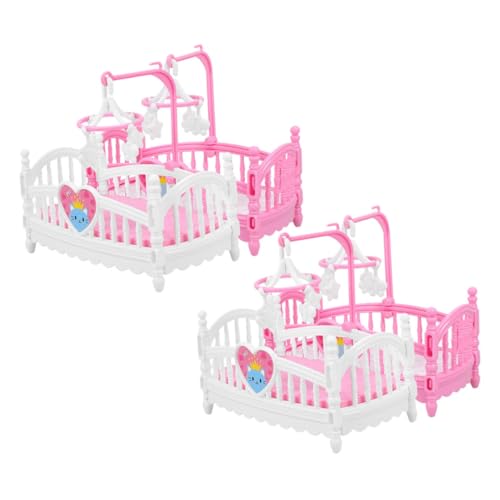 SOPOTUTU 4 Stück Puppenhausmöbel puppenhaus Schlafzimmer puppenhauszubehör Puppenhaus Zubehör Puppenhaus-Schlafzimmer schlafzimmermöbel Miniaturpuppenhaus -Kit Mini Möbel Puppenbett Abs von SOPOTUTU