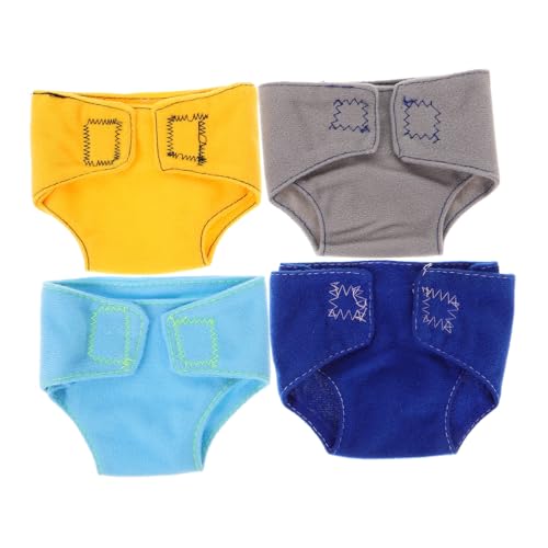 SOPOTUTU 4 Stück Puppenwindelhose Wiedergeborene Babypuppenwindeln Zubehör Für Babypuppen Windeln Für Puppen Stoff von SOPOTUTU