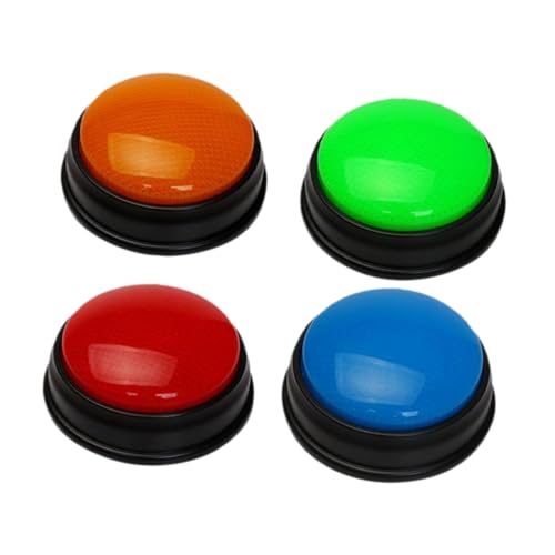 SOPOTUTU 4 Stück Quiz Buzzer mit Licht und Sound Interaktiver Spiel Summer für Klassenzimmer Familien und Lernspiele Multifunktional Fördert Reaktionsfähigkeit und Frühe Bildung von SOPOTUTU