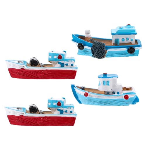 SOPOTUTU 4 Stück Resin Boot Deko Niedliche Schiffsmodelle für Garten Puppenhaus Dekoration für Wohnzimmer Schlafzimmer und Büro Robustes SOPOTUTU 4 Stück Resin Boot Deko Niedliche Schiffsmodelle für Garten Puppenhaus Dekoration für Wohnzimmer Schlafzimmer und Büro Robustes von SOPOTUTU