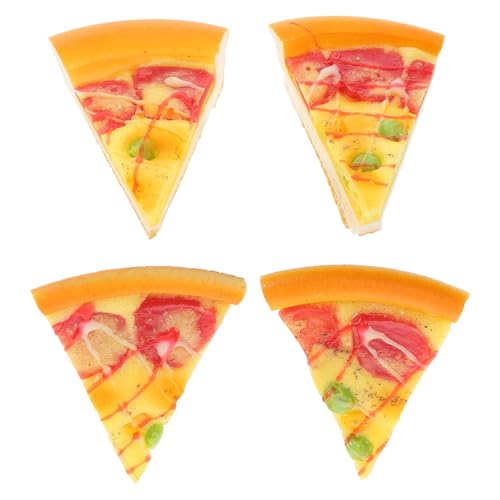 SOPOTUTU 4 Stück Simulierte Käsepizza deko Weihnachtspizza-Requisiten Pizza vorgeben Festivalprodukte Pizza- Modell mit Pizzastücken Essen Pizza -Essen-Pizza Pu von SOPOTUTU