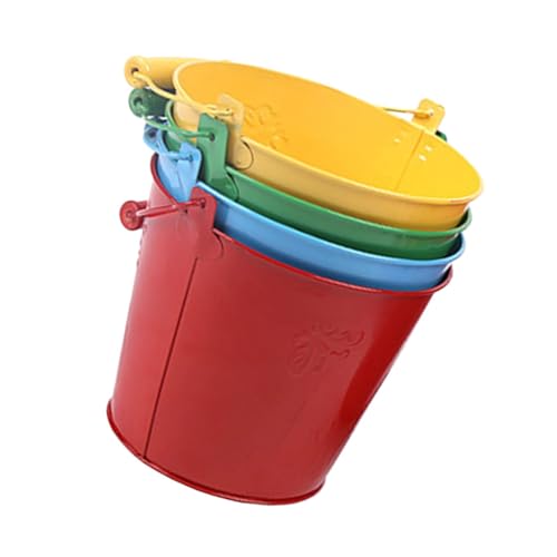 SOPOTUTU 4 Stück Strandspielzeug Teiliges Eimer für Sandkasten Strand und Garten Robust Leicht für Eltern Aktivitäten Zufällige Farbe von SOPOTUTU
