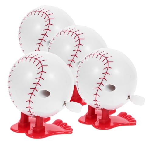 SOPOTUTU 4 Stück Teiliges Aufziehspielzeug Baseball Wind Up Toy mit Bunten Designs Sicherer Runder als Partygeschenk für Drinnen und Draußen von SOPOTUTU