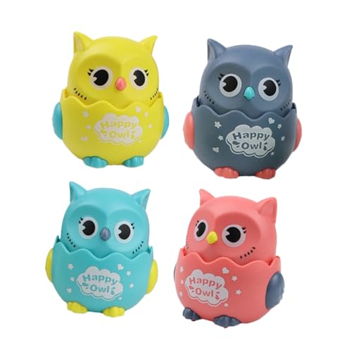 SOPOTUTU 4 Stück Teiliges Cartoon Eule Press und Gleitauto Coasting Toy Car Vorschulspielzeug für Jungen Mädchen zur Motorischen SOPOTUTU 4 Stück Teiliges Cartoon Eule Press und Gleitauto Coasting Toy Car Vorschulspielzeug für Jungen Mädchen zur Motorischen von SOPOTUTU