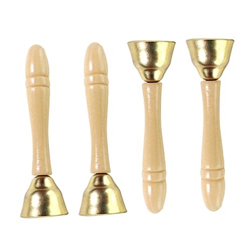 SOPOTUTU 4 Stück Teiliges Holz Glocken mit Griff Sicher und Glatt für Pädagogisches Musikinstrument für Jungen und Mädchen für Indoor und Outdoor Spiel Fördert Musikalische Früherziehung von SOPOTUTU